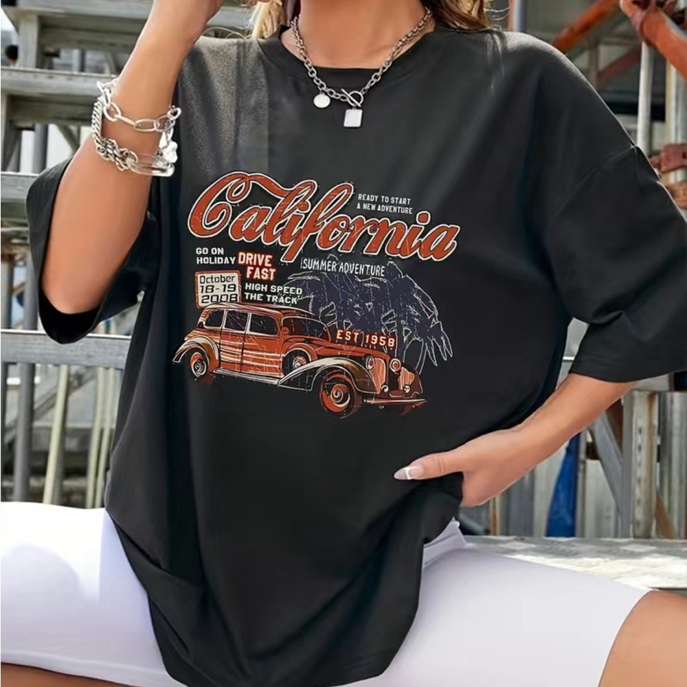 NEW California Car Print T-Shirt